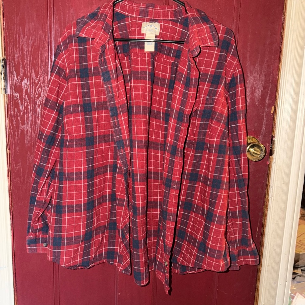 Men’s Red Plaid Open Front Jacket